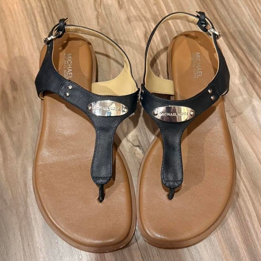 Michael Kors Logo Plate Sandals